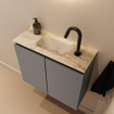 MONDIAZ TURE-DLUX 60cm toiletmeubel Smoke. EDEN wastafel Frappe positie midden. Met 1 kraangat. SW1103028