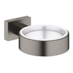 GROHE Essentials Cube Bekerhouder - 7.2x10.7x2.8cm - zonder glas - brushed hard graphite SW444517