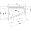 Duravit Paiova bad acryl afgeschuind links 170x130x46cm wit 0297535