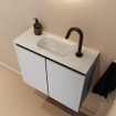 MONDIAZ TURE-DLUX 60cm toiletmeubel Plata. EDEN wastafel Opalo positie midden. Met 1 kraangat. SW1104468