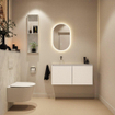 MONDIAZ TURE-DLUX 100cm toiletmeubel Talc. EDEN wastafel Opalo positie links. Zonder kraangat. SW1104142