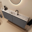 MONDIAZ TURE-DLUX 120cm toiletmeubel Dark Grey. EDEN wastafel Glace positie midden. Met 1 kraangat. SW1103251