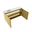 MONDIAZ TURE-DLUX 100cm toiletmeubel Oro. EDEN wastafel Ostra positie links. Met 1 kraangat. SW1104971
