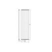 Plieger Perugia designradiator verticaal middenaansluiting 1806x456mm 802W antraciet metallic 7252819