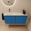 MONDIAZ TURE-DLUX 100cm toiletmeubel Jeans. EDEN wastafel Opalo positie links. Zonder kraangat. SW1104345