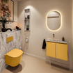MONDIAZ TURE-DLUX 60cm toiletmeubel Ocher. EDEN wastafel Glace positie links. Zonder kraangat. SW1103375