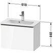 Duravit D-Neo wastafelonderkast 61x44x37.2cm 1 lade Betongrijs Mat SW640718