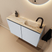 MONDIAZ TURE-DLUX 80cm toiletmeubel Clay. EDEN wastafel Frappe positie rechts. Met 1 kraangat. SW1102690