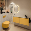 MONDIAZ TURE-DLUX 120cm toiletmeubel Ocher. EDEN wastafel Opalo positie links. Met 1 kraangat. SW1104436
