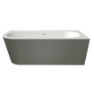 Xenz Charley XS Hoekbad - hoekopstelling rechts - 165x75cm - overloop - waste inox - bicolor wit/cement SW381774