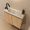 MONDIAZ TURE-DLUX 60cm toiletmeubel Washed Oak. EDEN wastafel Ostra positie links. Met 1 kraangat. SW1105141