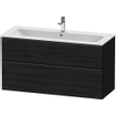 Duravit D-Neo wastafelonderkast 121x62.5x46.2cm 2 lades Eiken (zwart) Mat SW641183