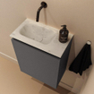 MONDIAZ TURE-DLUX 40cm toiletmeubel Dark Grey. EDEN wastafel Opalo positie links. Zonder kraangat. SW1104260