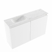 MONDIAZ TURE-DLUX 80cm toiletmeubel Talc. EDEN wastafel Opalo positie links. Met 1 kraangat. SW1104174