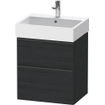 Duravit D-Neo wastafelonderkast 58.4x62.5x44.2cm 2 lades Eiken (zwart) Mat SW640936