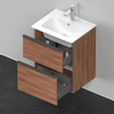 Duravit D-Neo wastafelonderkast 51x62.5x40.2cm 2 lades Noten Mat SW640813