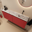MONDIAZ TURE-DLUX 120cm toiletmeubel Fire. EDEN wastafel Glace positie rechts. Zonder kraangat. SW1103331