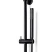 Fortifura Calvi Thermostatische Regendoucheset - 25cm - ronde hoofddouche - staafhanddouche - zwart mat OUTLETSTORE STORE25393