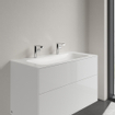 Villeroy & Boch Finion meubelwastafel met 2 kraangaten 100x50cm Ceramic+ zonder overloop stone white SW209574