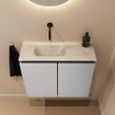 MONDIAZ TURE-DLUX 60cm toiletmeubel Plata. EDEN wastafel Ostra positie links. Zonder kraangat. SW1104978