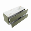 MONDIAZ VICA-DLUX Badkamermeubelset - 120cm - onderkast army- 2 lades - inbouw wastafel cloud rechts - zonder kraangaten - 60cm hoge versie - frape SW1088736