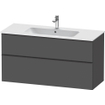 Duravit D-Neo wastafelonderkast 121x62.5x46.2cm 2 lades Grafiet Mat SW641127