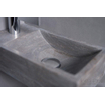 Forzalaqua Venetia fonteinbak 40x22x10cm wasbak rechts 1 kraangat links Natuursteen Hardsteen gezoet FO100075