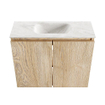 MONDIAZ TURE-DLUX 60cm toiletmeubel Washed Oak. EDEN wastafel Ostra positie midden. Zonder kraangat. SW1105114