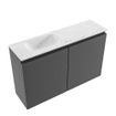 MONDIAZ TURE-DLUX 80cm toiletmeubel Dark Grey. EDEN wastafel Opalo positie links. Met 1 kraangat. SW1104296