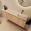 MONDIAZ TURE-DLUX 120cm toiletmeubel Washed Oak. EDEN wastafel Frappe positie rechts. Zonder kraangat. SW1103074