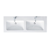 Duravit Me by starck dubbele wastafel 130x49cm 2 kraangaten met overloop wit SW88244