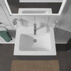 Duravit Me by starck wastafel 63x49cm 1 kraangat met overloop wit + Duravit XBase Wastafelonderkast 60x47.5x44cm 1 lade Standaard greep met softclose spaanplaat Grafiet Mat SHOWROOMMODEL SHOW19148