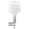 GROHE Rainshower SmartActive 130 Cube Handdoucheset - 3 straalsoorten - vierkant - met houder - verstelbaar - gladde slang - 150cm - chroom/moon white SW472268