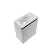 MONDIAZ TURE-DLUX 40cm toiletmeubel Plata. EDEN wastafel Opalo positie links. Met 1 kraangat. SW1104444