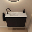 MONDIAZ TURE-DLUX 60cm toiletmeubel Urban. EDEN wastafel Opalo positie links. Met 1 kraangat. SW1104178