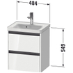 Duravit Ketho 2 wastafelonderbouwkast met 2 laden 48.4x37.5x54.9cm met grepen antraciet eiken zwart mat SW772309