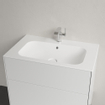 Villeroy & Boch Finion meubelwastafel 1 kraangat 80x50cm Ceramic+ met verdekte overloop stone white SW209573