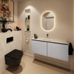 MONDIAZ TURE-DLUX 120cm toiletmeubel Plata. EDEN wastafel Ostra positie midden. Zonder kraangat. SW1104990