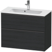 Duravit D-Neo wastafelonderkast 81x62.5x37.2cm 2 lades Eiken (zwart) Mat SW641060