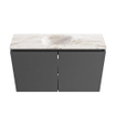 MONDIAZ TURE-DLUX 80cm toiletmeubel Dark Grey. EDEN wastafel Frappe positie midden. Zonder kraangat. SW1102763