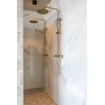 Fortifura Calvi Regendoucheset - thermostatisch - 25cm hoofddouche - staafhanddouche - Geborsteld Messing PVD (Goud) SW788000