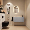 MONDIAZ TURE-DLUX 100cm toiletmeubel Plata. EDEN wastafel Glace positie links. Zonder kraangat. SW1103465
