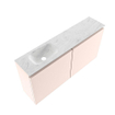 MONDIAZ TURE-DLUX 100cm toiletmeubel Rosee. EDEN wastafel Opalo positie links. Zonder kraangat. SW1104507