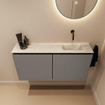 MONDIAZ TURE-DLUX 100cm toiletmeubel Smoke. EDEN wastafel Ostra positie rechts. Zonder kraangat. SW1105171