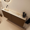 MONDIAZ TURE-DLUX 120cm toiletmeubel Rust. EDEN wastafel Frappe positie links. Zonder kraangat. SW1103035