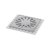 Aquaberg kunststof renovatieput met RVS rooster en sierrand 146x146mm inbouwhoogte 5mm RVS hoogglans 2300071