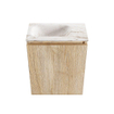 MONDIAZ TURE-DLUX 40cm toiletmeubel Washed Oak. EDEN wastafel Frappe positie links. Met 1 kraangat. SW1103102