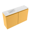 MONDIAZ TURE-DLUX 80cm toiletmeubel Ocher. EDEN wastafel Opalo positie links. Met 1 kraangat. SW1104443
