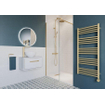 Crosswater MPRO Elektrische handdoekradiator - 115x50cm - 400 Watt - geborsteld messing (goud) SW670260