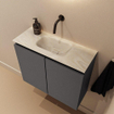 MONDIAZ TURE-DLUX 60cm toiletmeubel Dark Grey. EDEN wastafel Ostra positie midden. Zonder kraangat. SW1104816